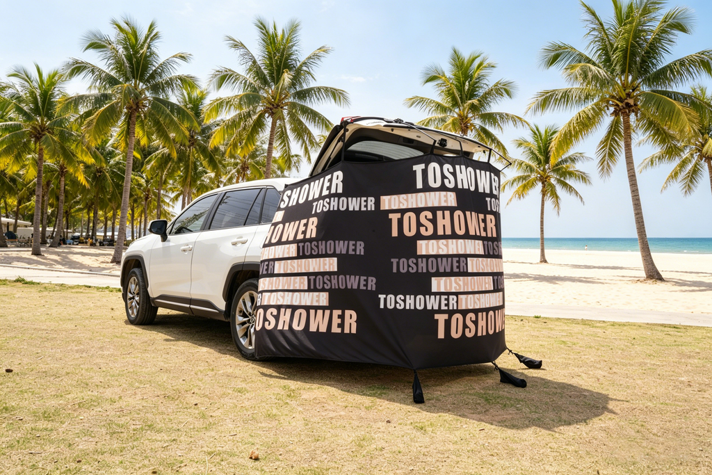 Magnetic Tailgate Privacy Curtain - Instant Shade & Privacy for SUV/MPV Camping, Changing & Road Trips, Portable & Easy Setup