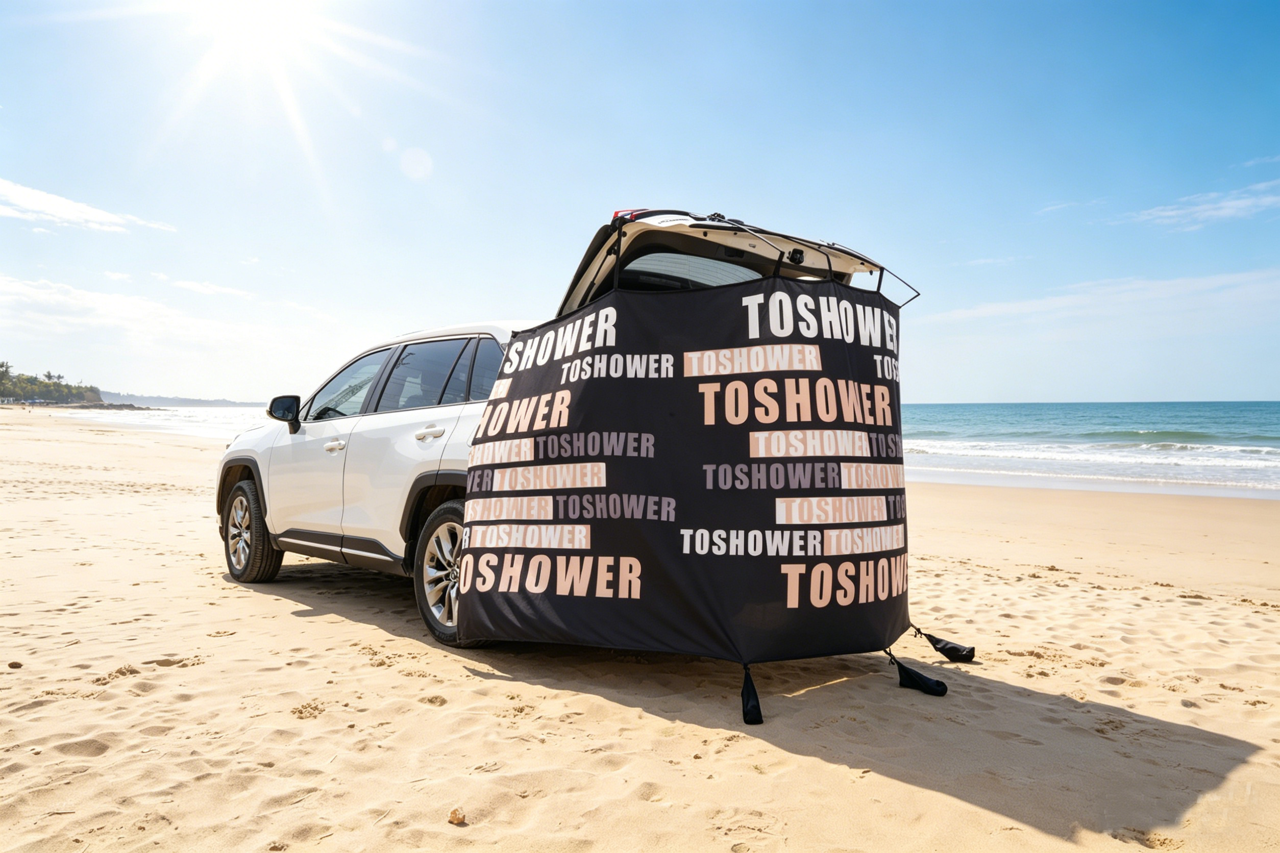 Magnetic Tailgate Privacy Curtain - Instant Shade & Privacy for SUV/MPV Camping, Changing & Road Trips, Portable & Easy Setup